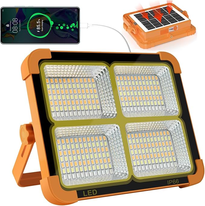 Portable LED Solar Work Light 100W – 10,000LM Rechargeable Portable LED Solar Work Light 100W – 10,000LM Rechargeable